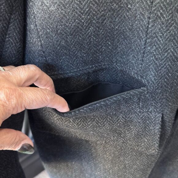 Calvin Klein Men’s 46R Charcoal Gray Wool-Blend Overcoat Classic - Picture 13 of 15